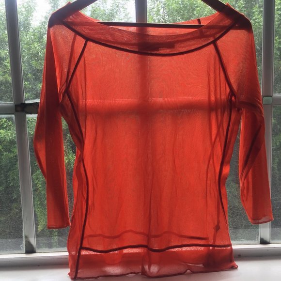 Orange Off Sholder Blouse - Picture 1 of 3